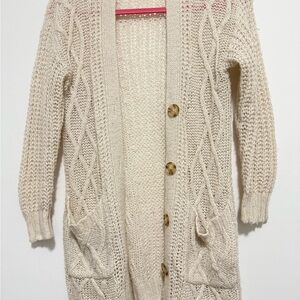 American Eagle Outfitters Cream Knit Cardigan